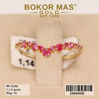Cincin Emas Variasi Aurel Permata Pink - 24048496 - 8K
