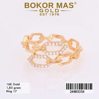 Cincin Emas Variasi Rantai Permata - 24089354 - 16K