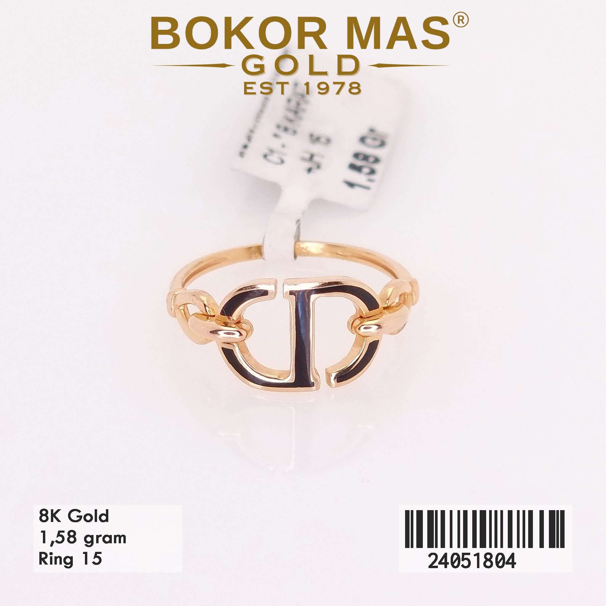 Cincin Variasi Cat Hitam Tanpa Permata - 24051804 - 8K