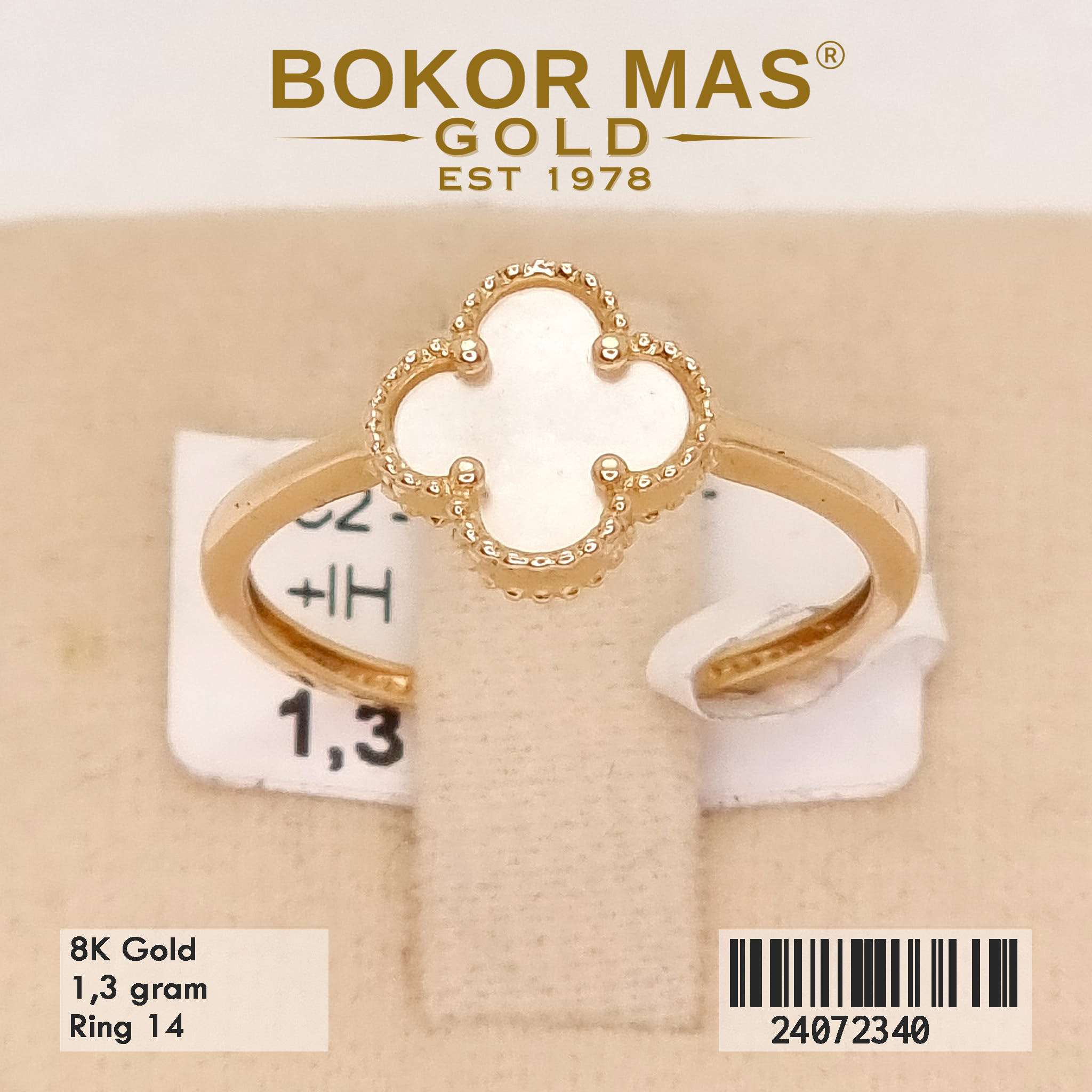 Cincin Variasi Clover Putih - 24072340 - 8K
