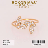 Cincin Emas Variasi Kupu-kupu - 25048168 - 8K