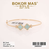 Gelang Emas  Bangkok Variasi Clover Biru - 24056947 - 8K