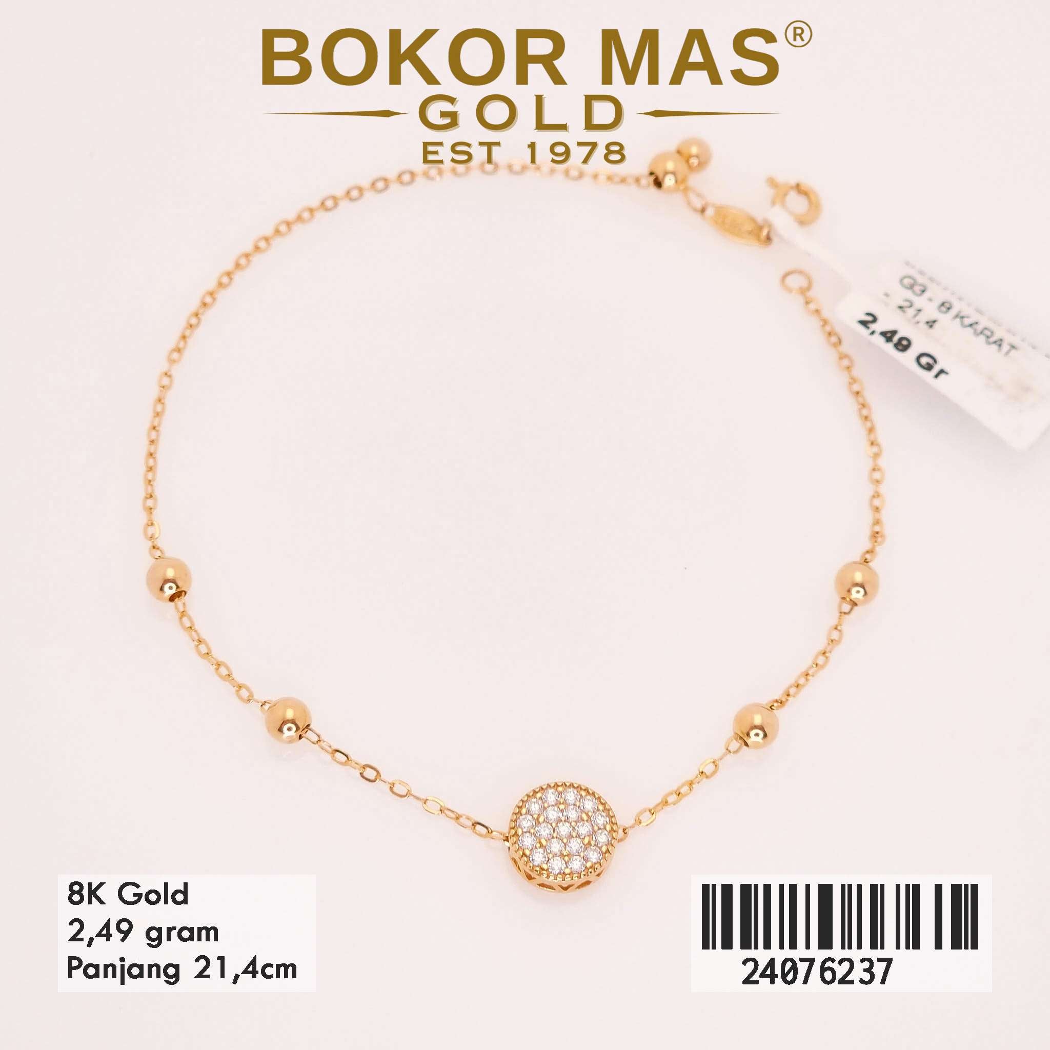 gelang Rantai Variasi Serut Permata - 24076237 - 8K