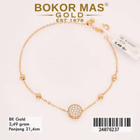 Gelang Emas  Rantai Variasi Serut Permata - 24076237 - 8K