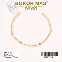 Gelang  Emas Rantai Variasi Tanpa Permata - 23077714 - 16K