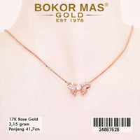 Kalung Emas  Siyem Variasi Pita Permata - 24087628 - 17K