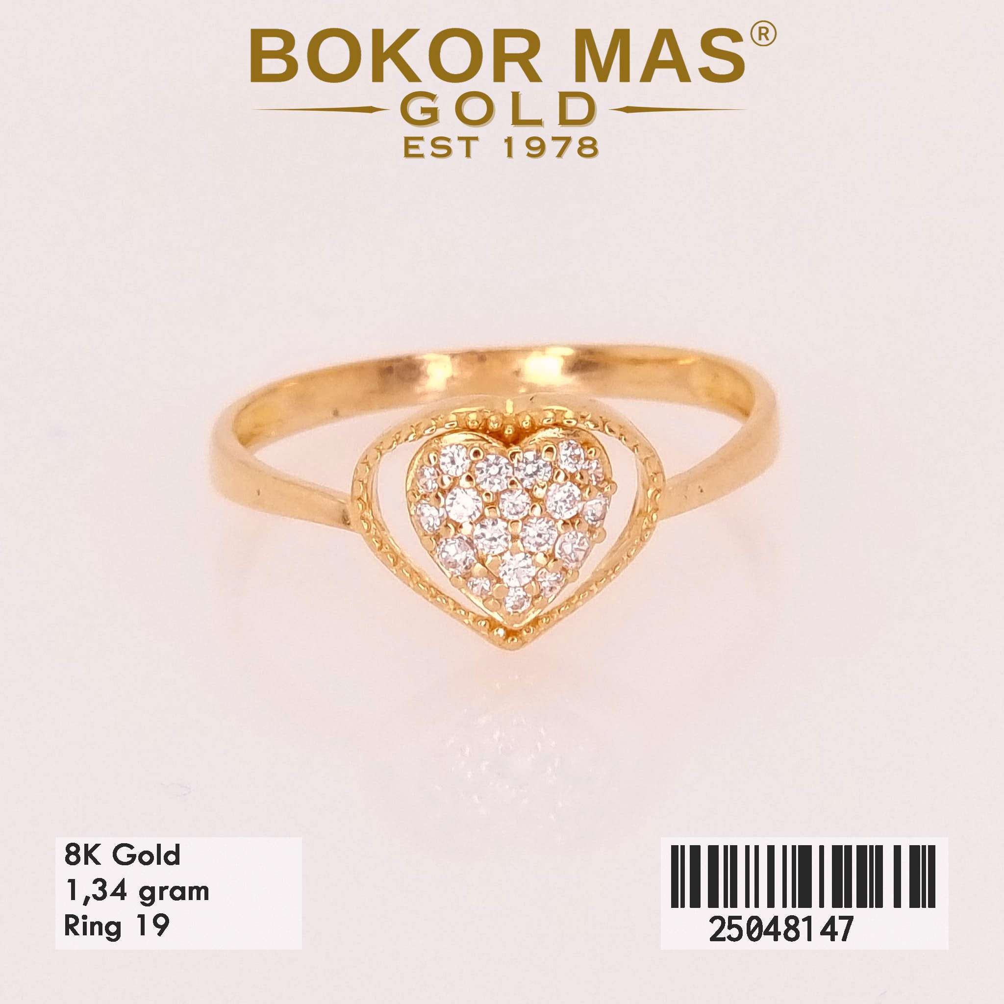 Cincin Variasi Hati Permata - 25048147 - 8K