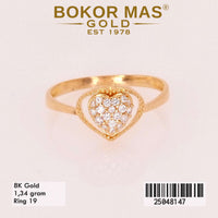 Cincin Emas Variasi Hati Permata - 25048147 - 8K