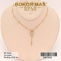 Kalung Emas Jedar Variasi Love Juntai - 24072433 - 8K