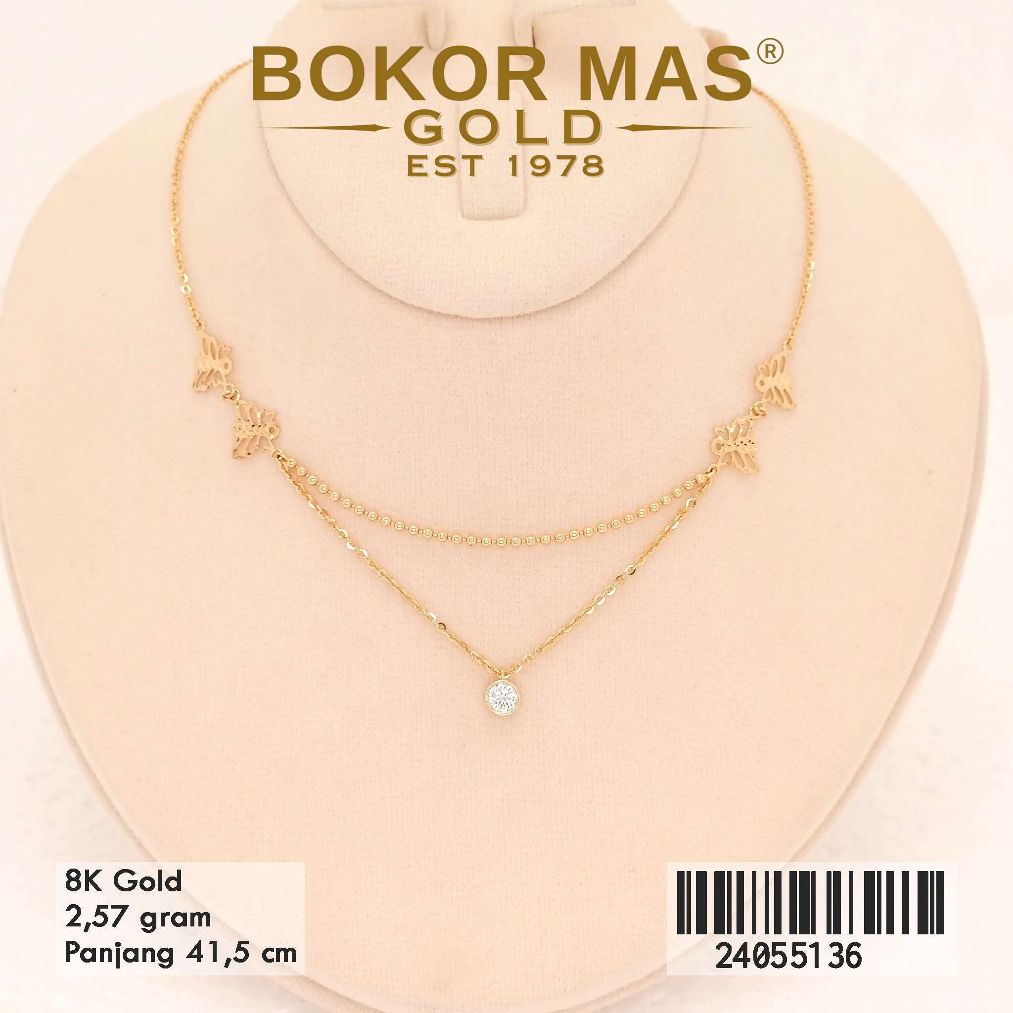 Kalung Variasi Dua Layer Kupu - 24055136 - 8K