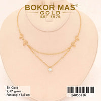 Kalung  Emas  Variasi Dua Layer Kupu - 24055136 - 8K