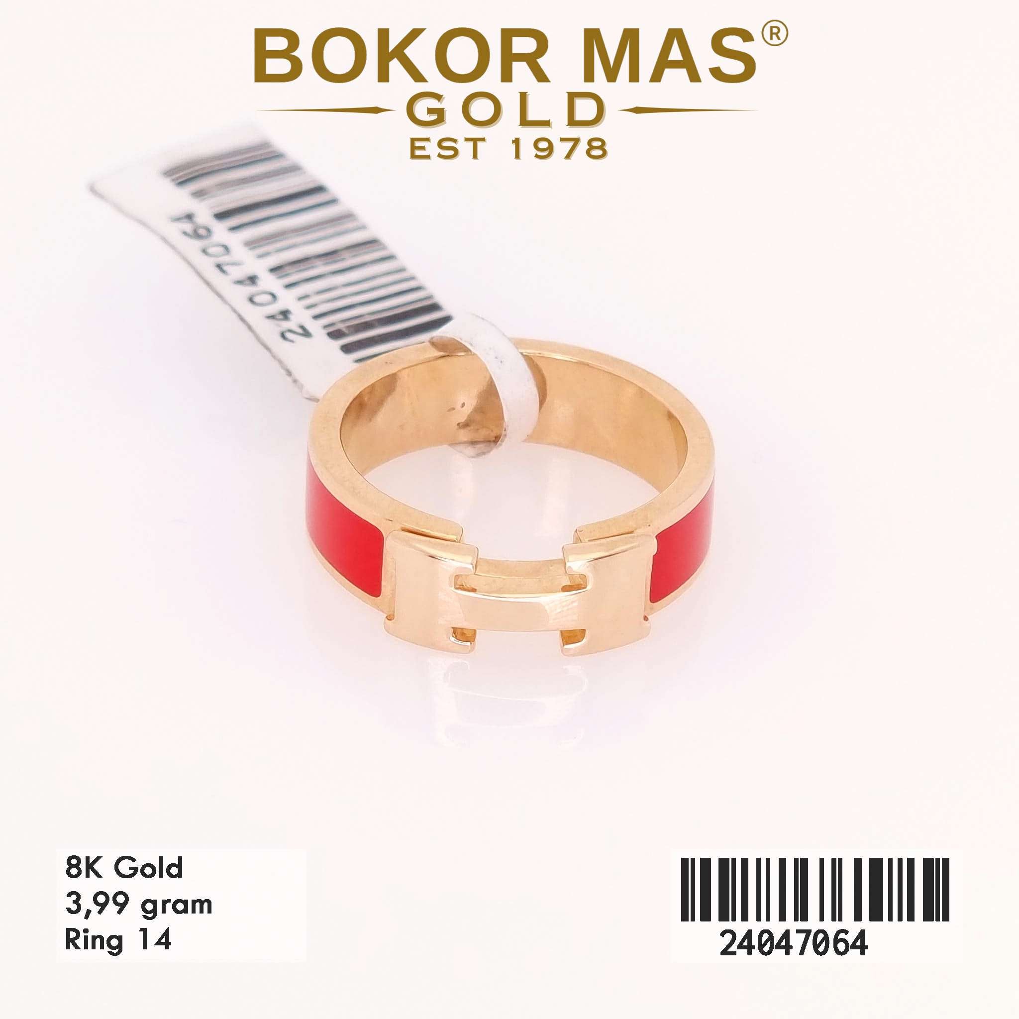 Cincin Variasi H List Merah - 24047064 - 8K