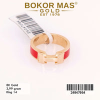 Cincin  Emas Variasi H List Merah - 24047064 - 8K