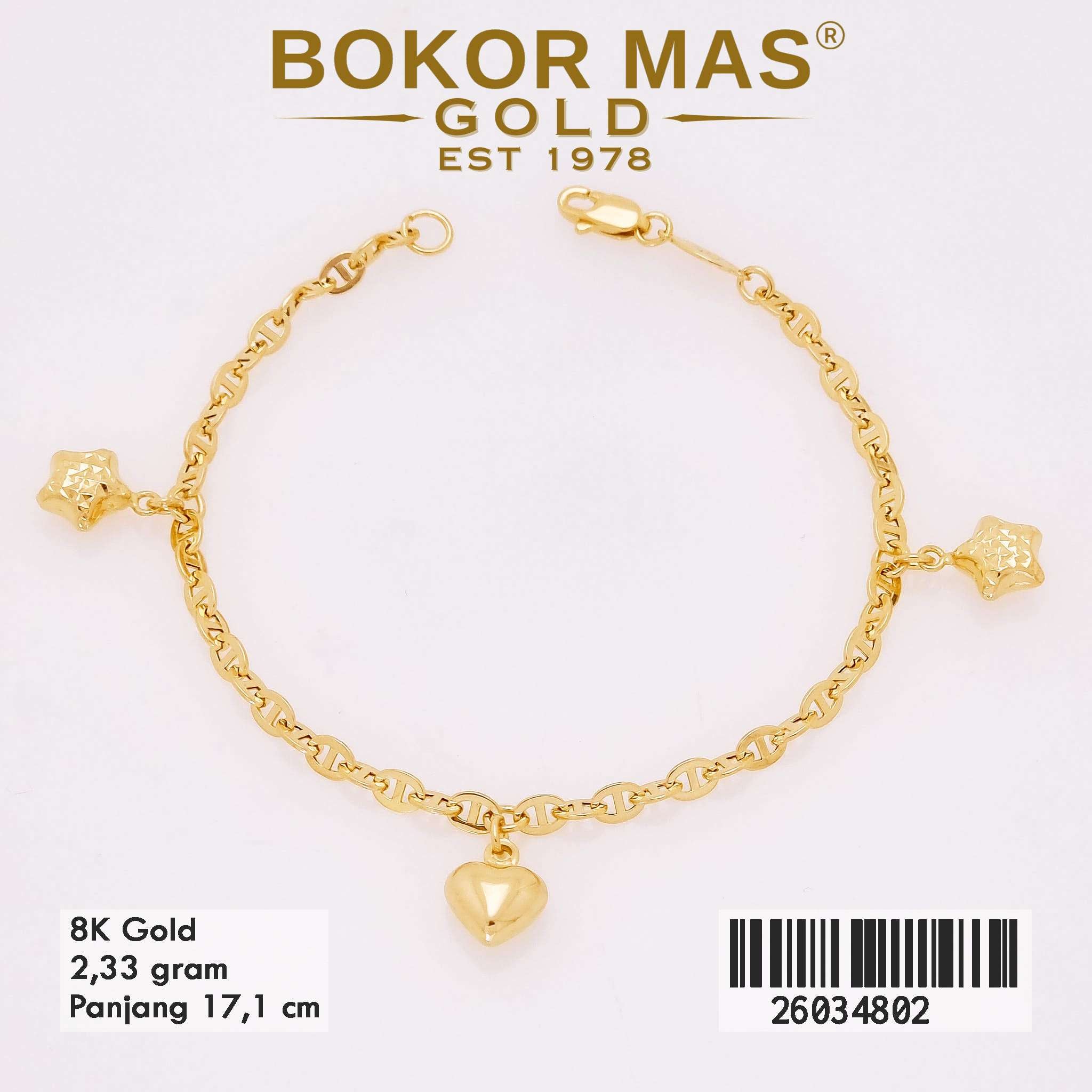  Gelang Rantai Hermei Variasi Mainan Bintang - 26034802 - 8K