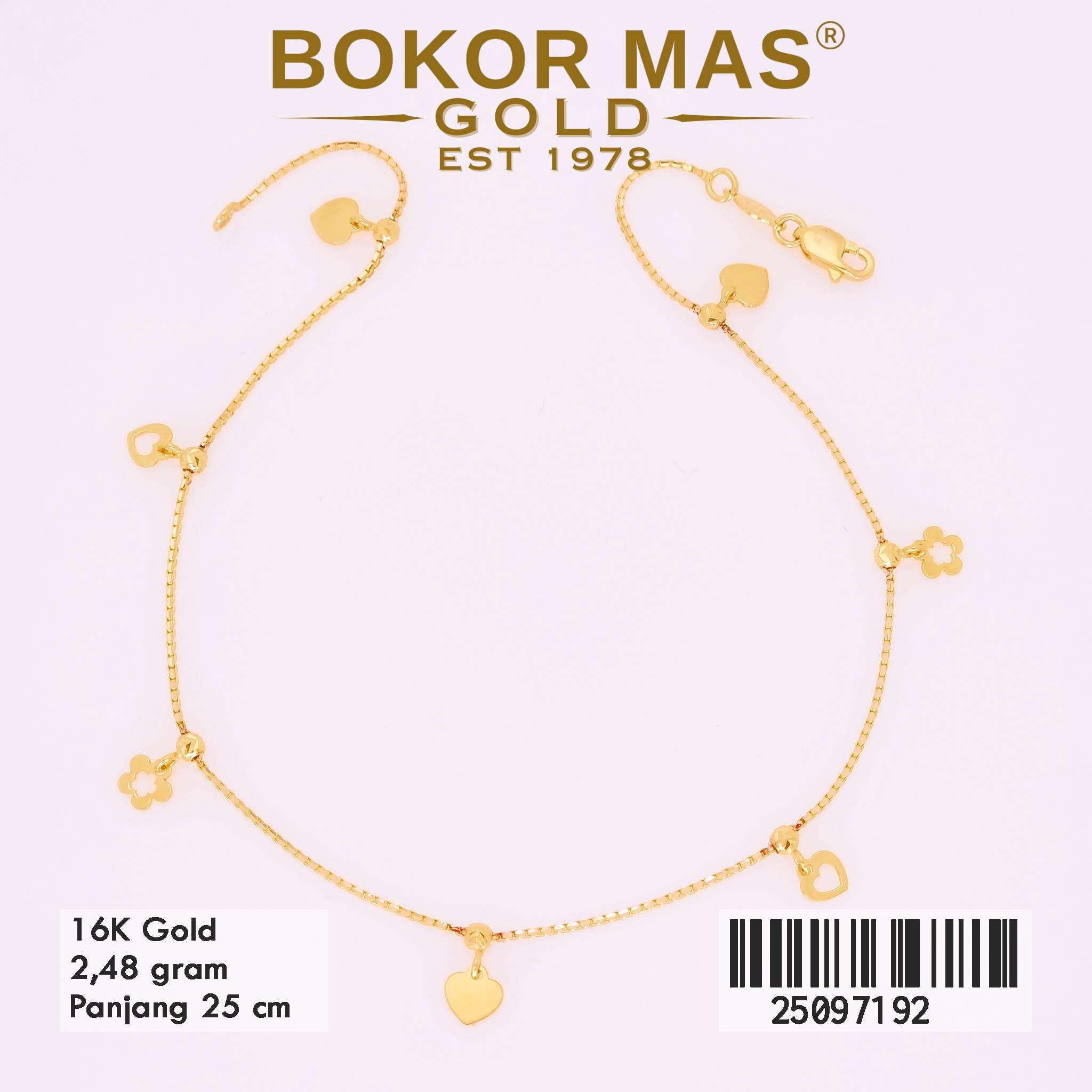 Gelang Rantai Italy Variasi Bunga - 25097192 - 16K