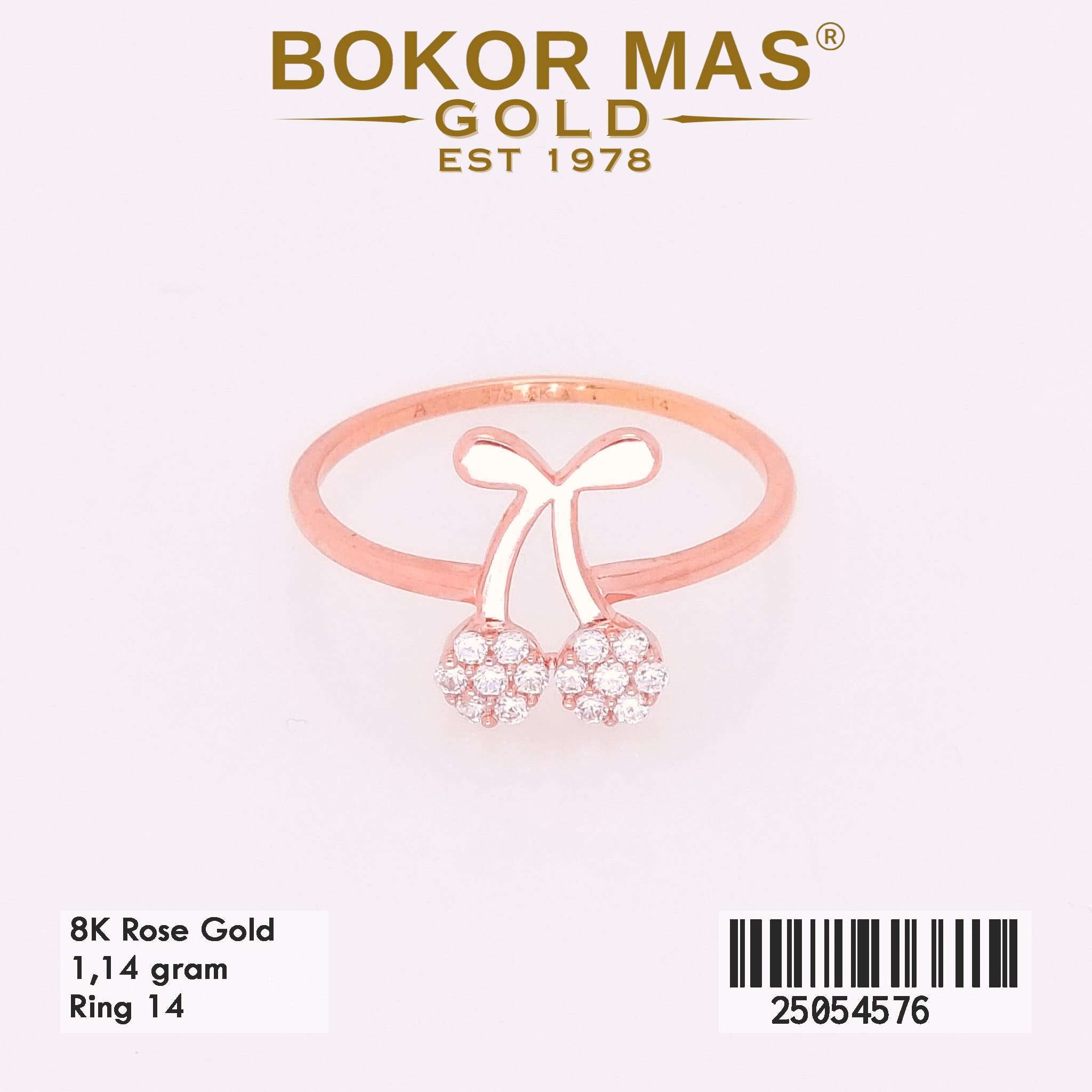 Cincin Emas Variasi Ceri Permata - 25054576 - 8K