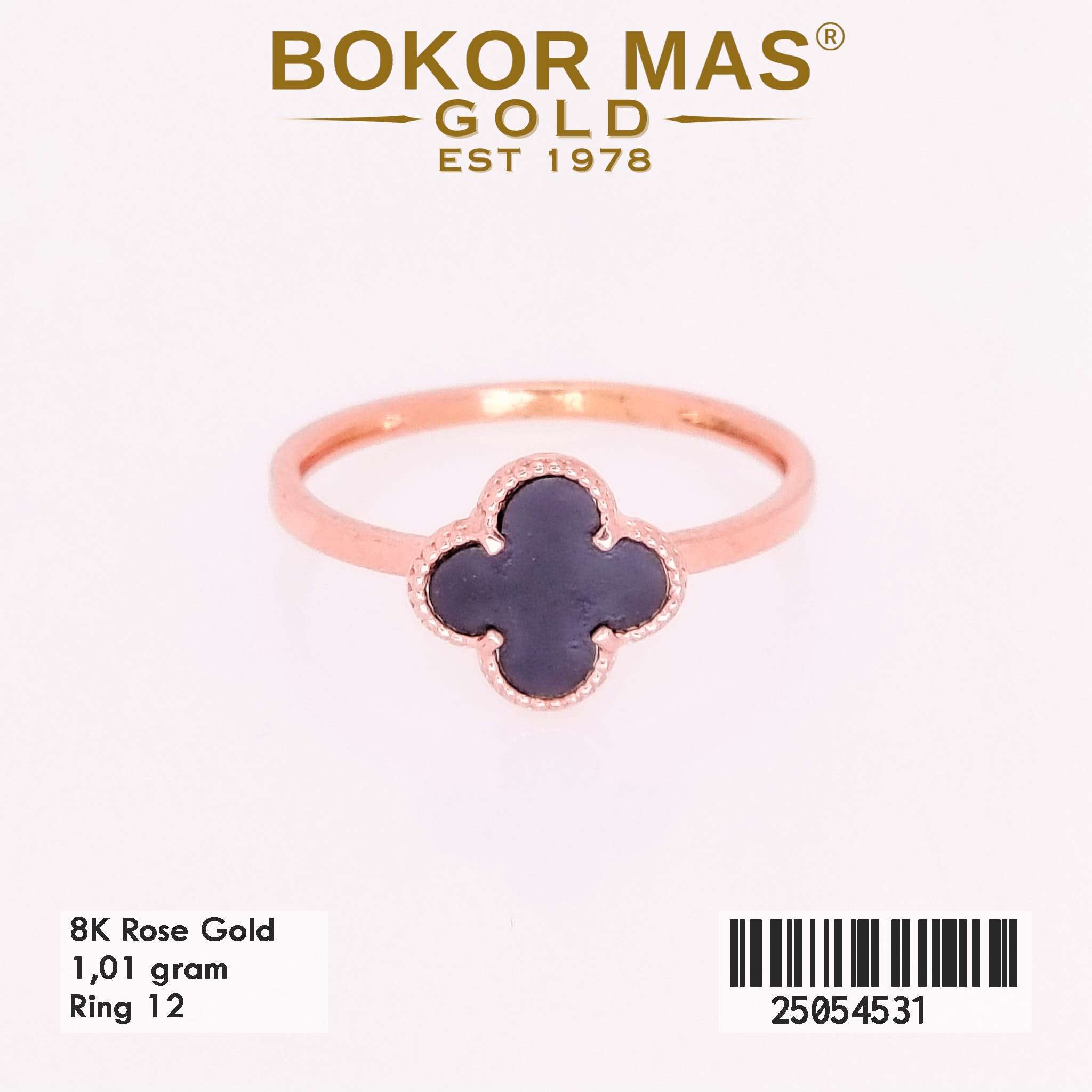 Cincin Emas Varias Bunga Hitam - 25054531 - 8K