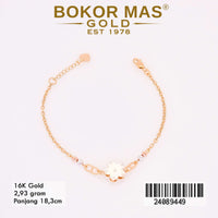 Gelang Emas Rantai Variasi Bunga 3D - 24089449 - 16K