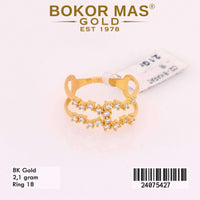 Cincin Emas Variasi Permata Putih Kecil - 24075427 - 8K