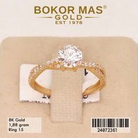 Cincin Emas Variasi Soliter Permata - 24072361 - 8K