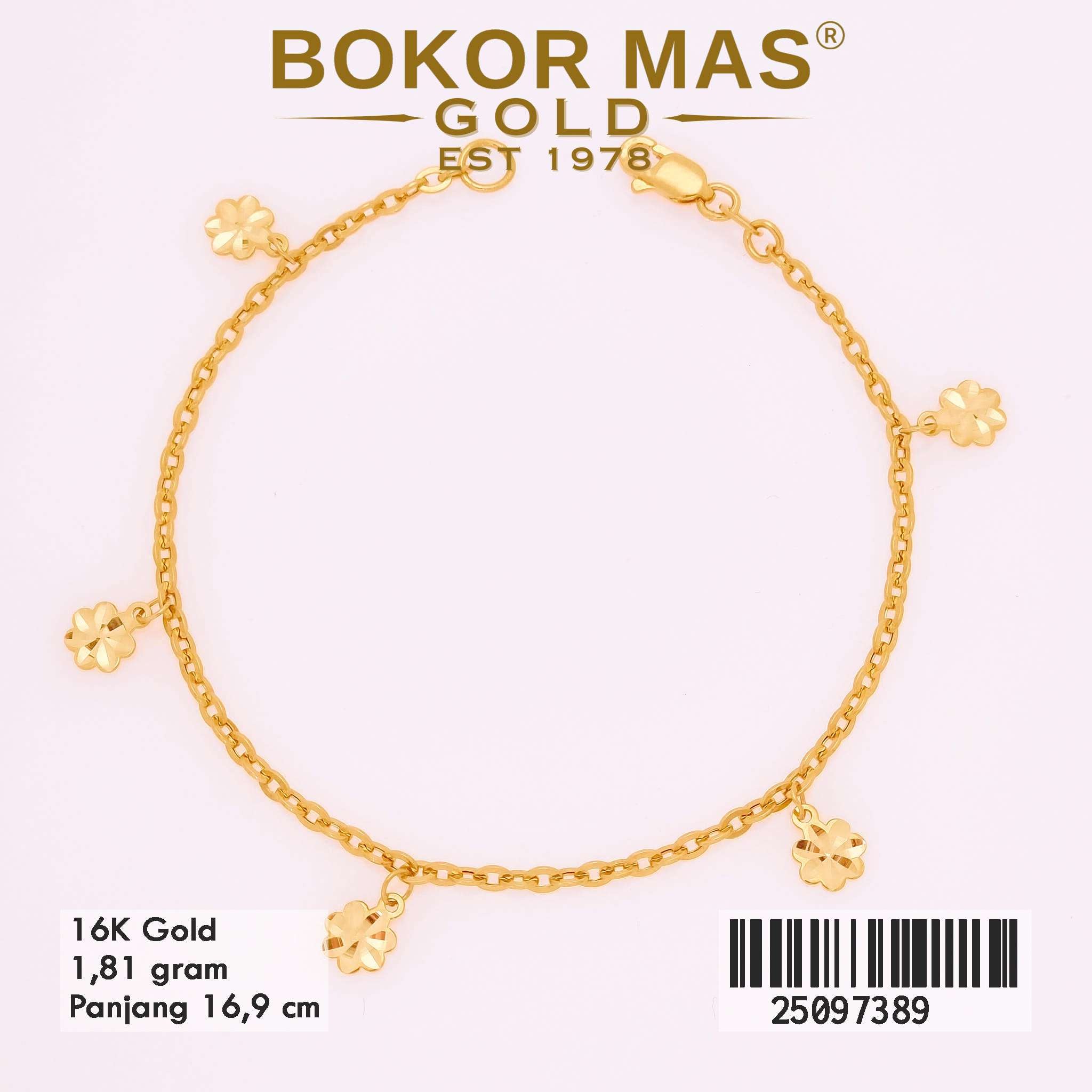  Gelang Rantai Variasi Bunga - 25097389 - 16K