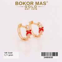 Anting Emas  Klip Anak Boneka Variasi Permata  - 24086668 - 16K