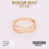 Cincin Emas Variasi Gelombang Polos - 25005559 - 8K