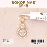Liontin Emas Lingkaran Variasi Permata Putih - 24075631 - 8K