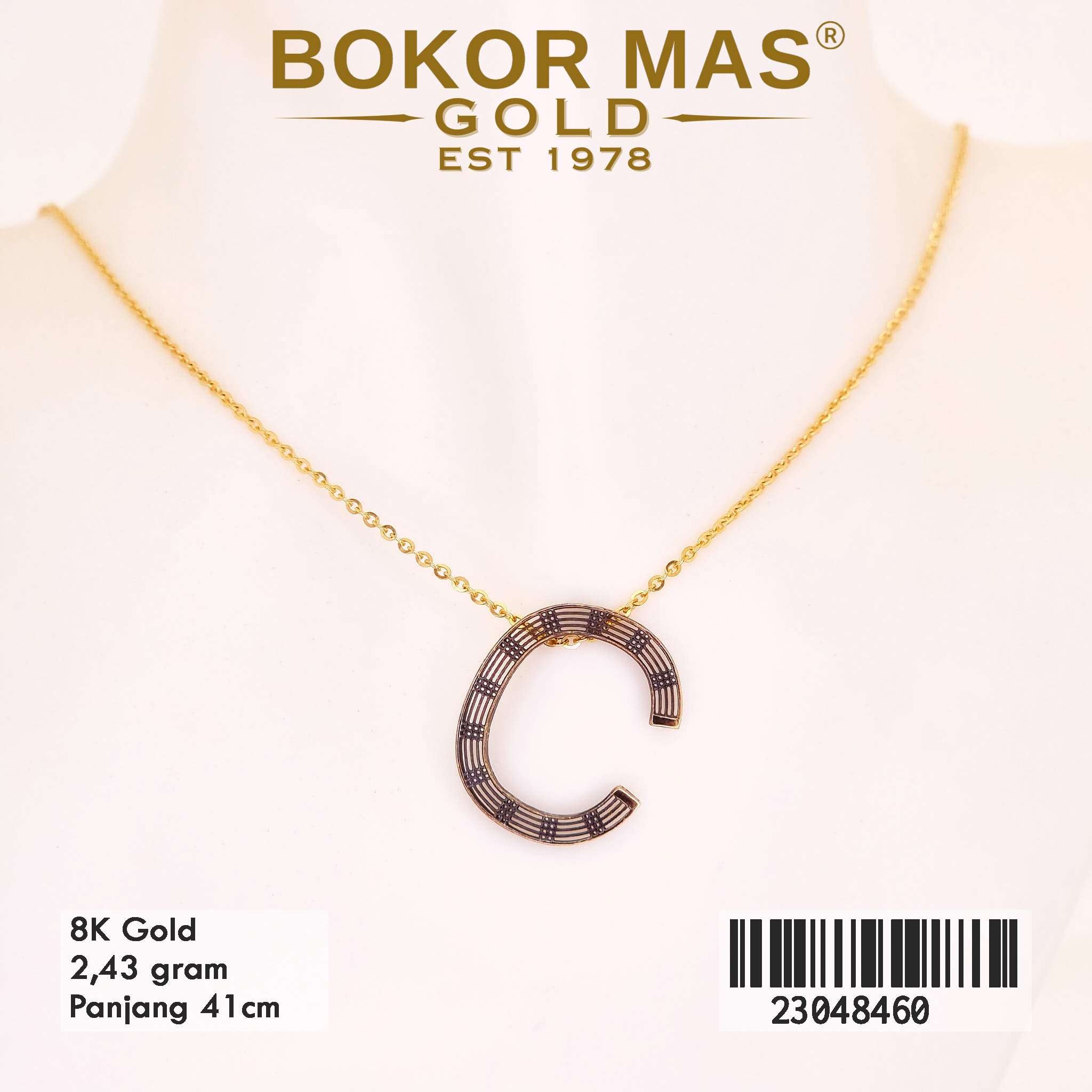 Kalung Huruf C Variasi Cat Hitam - 23048460 - 8K