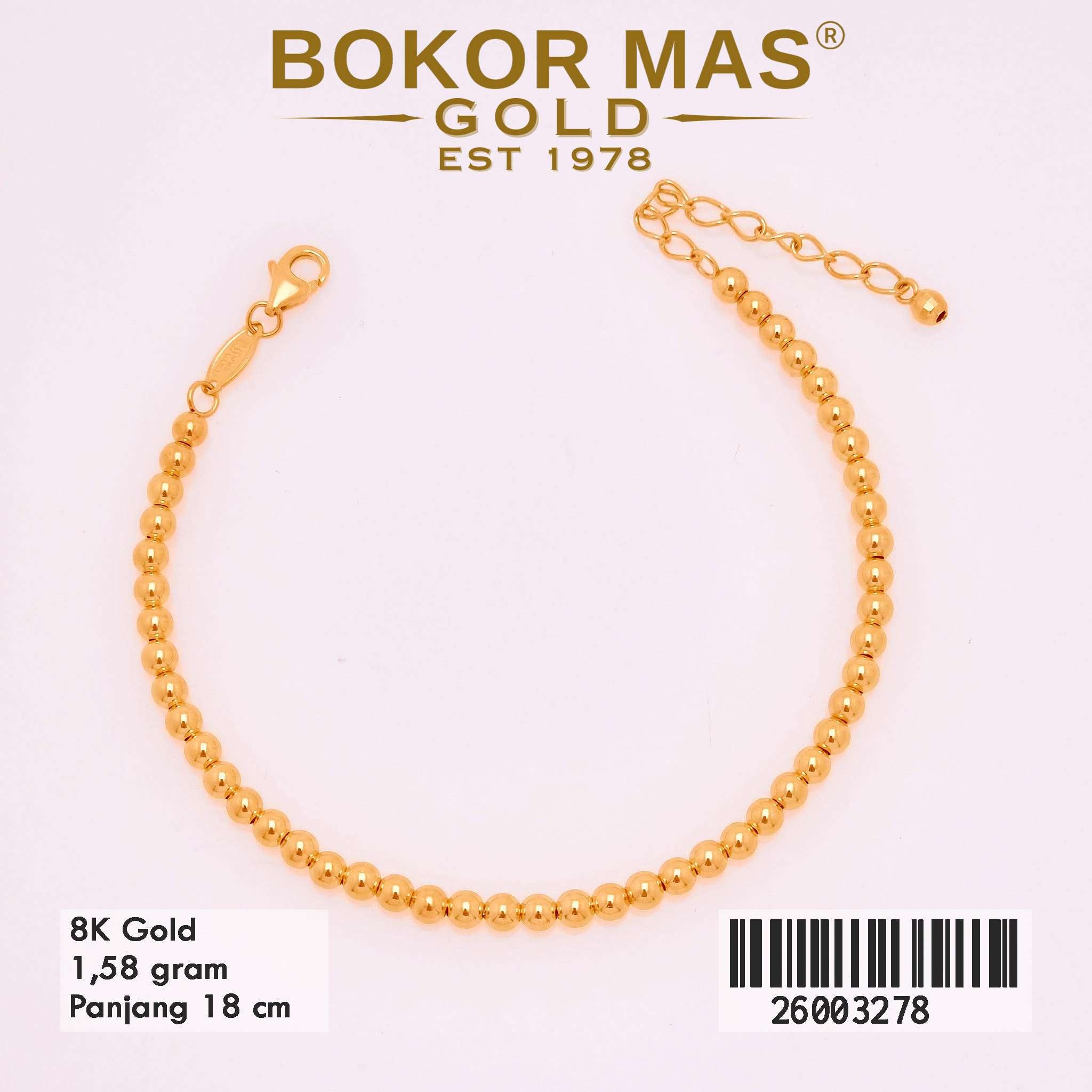  Gelang Rantai Variasi Bola-Bola  - 26003278 - 8K