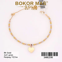 Gelang Emas Rantai Variasi Love Tanpa Permata - 24062396 - 8K