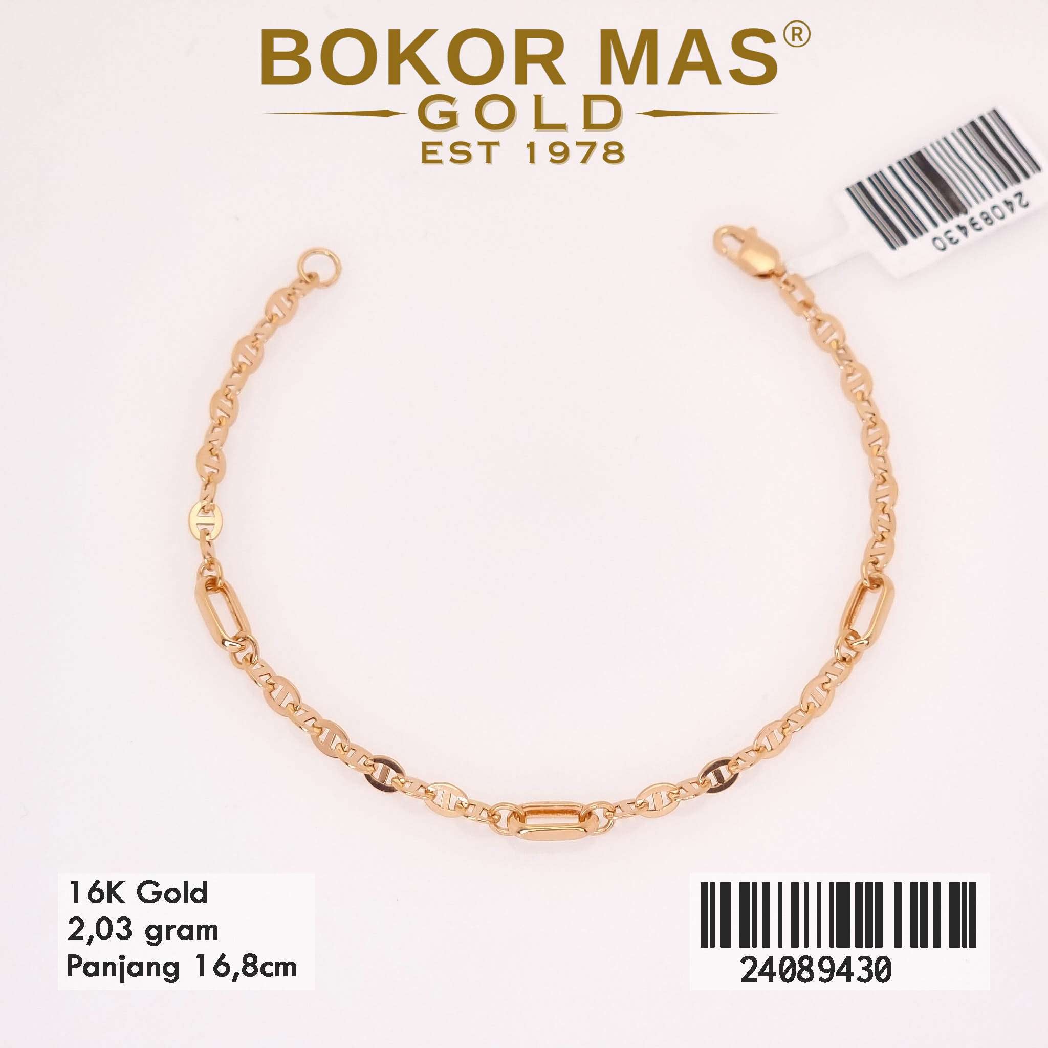 Gelang Rantai Variasi Tanpa Permata  - 24089430 - 16K