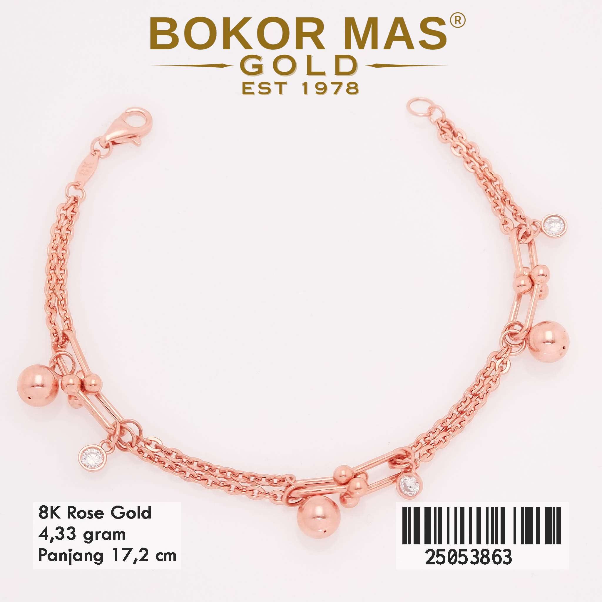 Gelang Emas Rantai Variasi Tiff Boba - 25053863- 8K