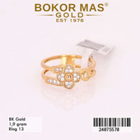 Cincin Emas Variasi Bunga Layer - 24075570 - 8K