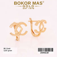 Anting Emas Klip Variasi Tanpa Permata - 25048220 - 8K