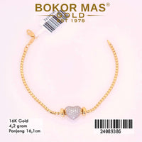 Gelang  Emas Milano Ice Variasi Love Permata - 24089386 - 16K
