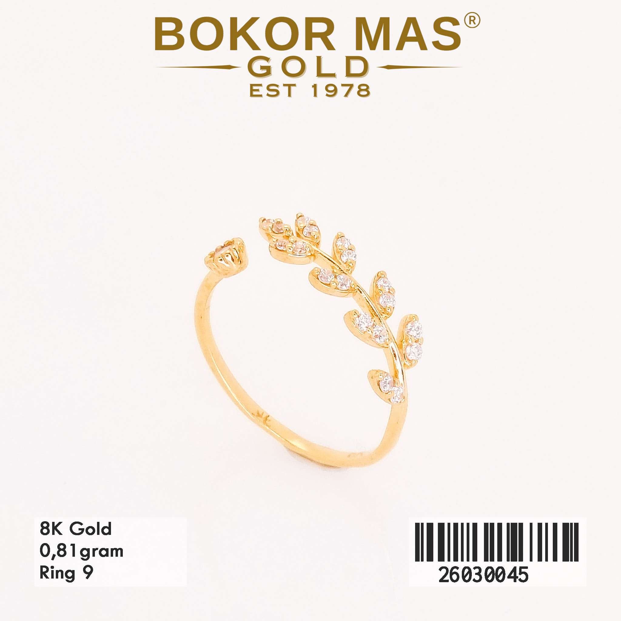 Cincin Variasi Permata Daun - 26030045 - 8K