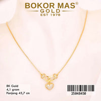 Kalung Emas Itali Variasi Hati Permata - 25048450 - 8K