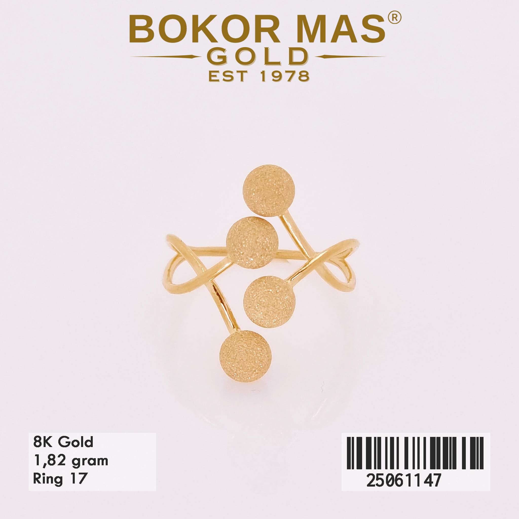 Cincin Emas Variasi Boba Pasir - 25061147 - 8K
