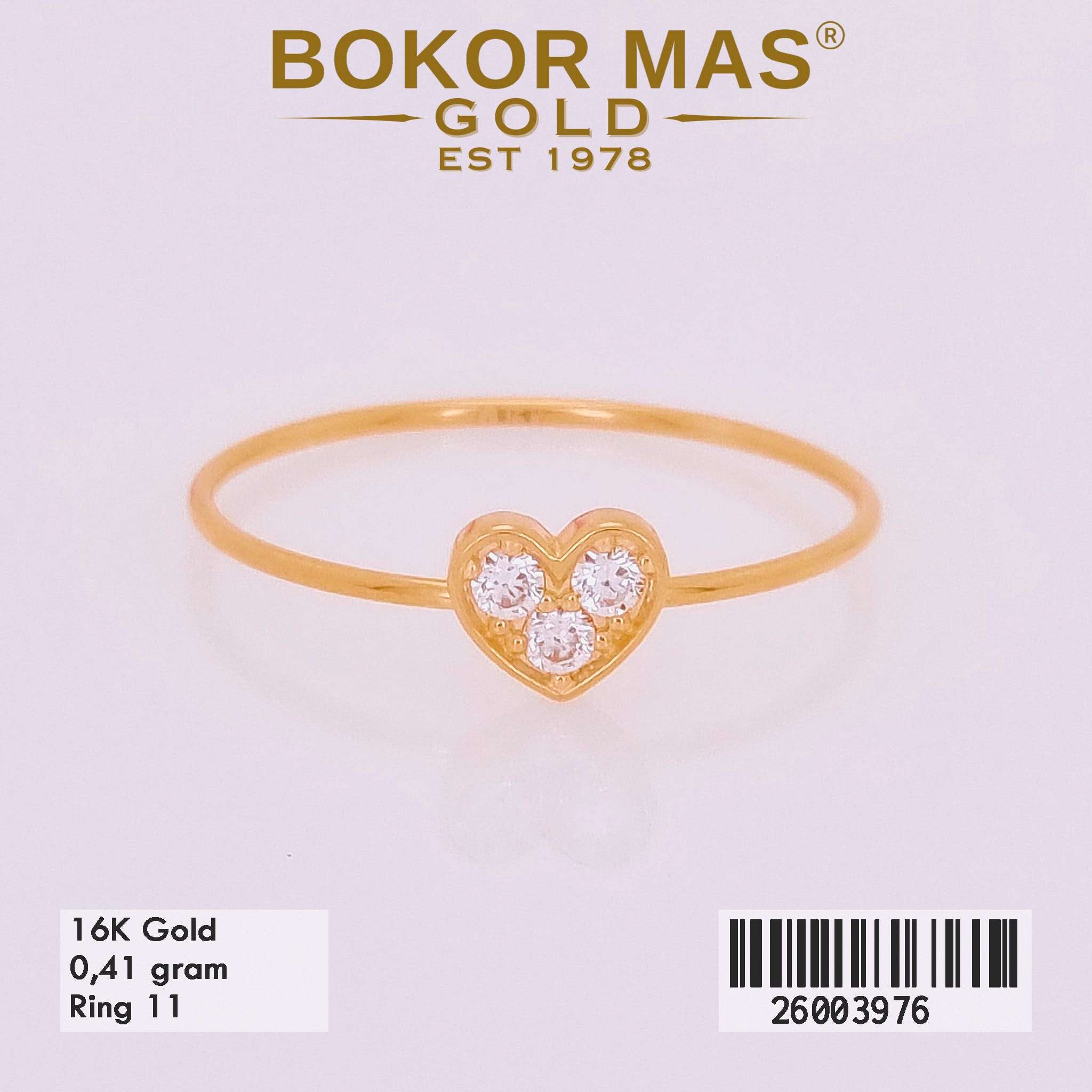 Foto Cincin Emas Asli Cincin Variasi Hati  - Perhiasan Asli Bokormas Gold