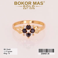 Cincin Emas Variasi Bunga Permata - 25048136 - 8K