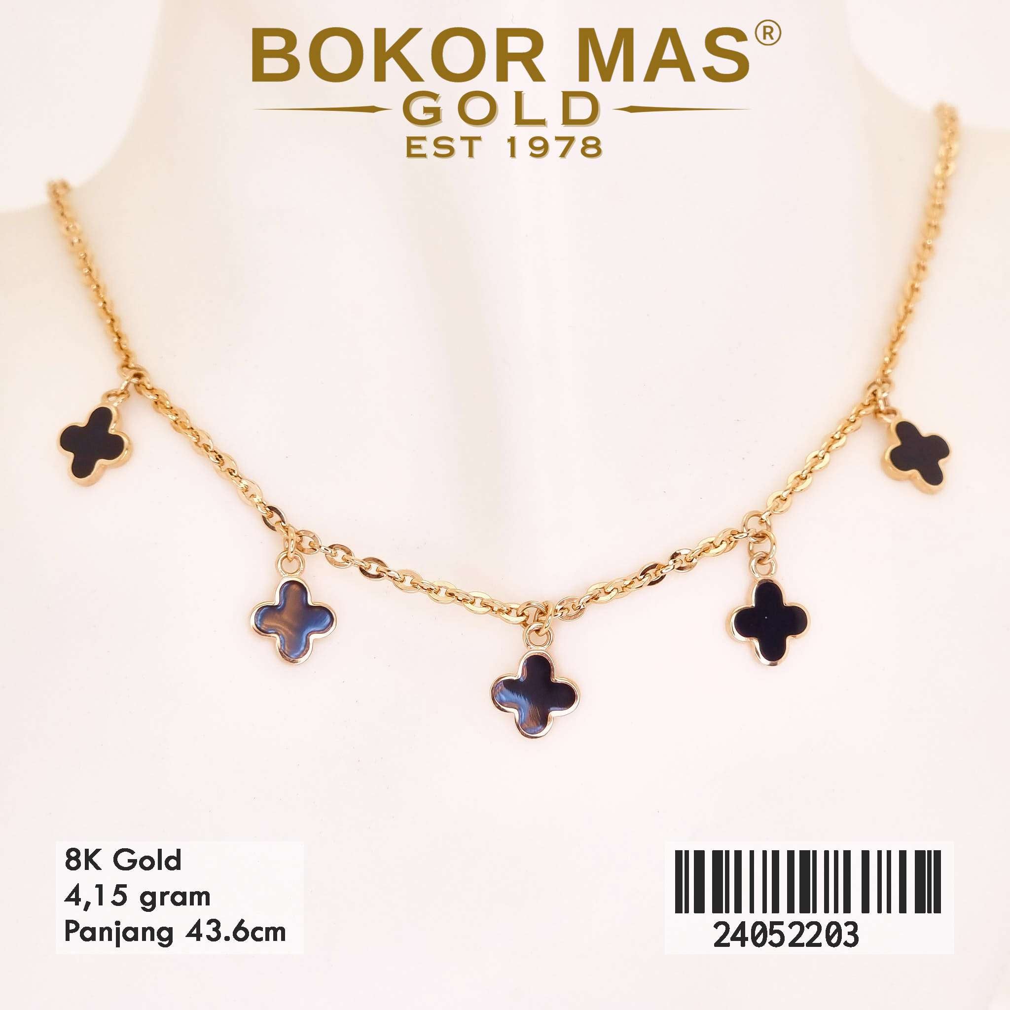 Kalung Clover Cat Hitam Variasi - 24052203 - 8K