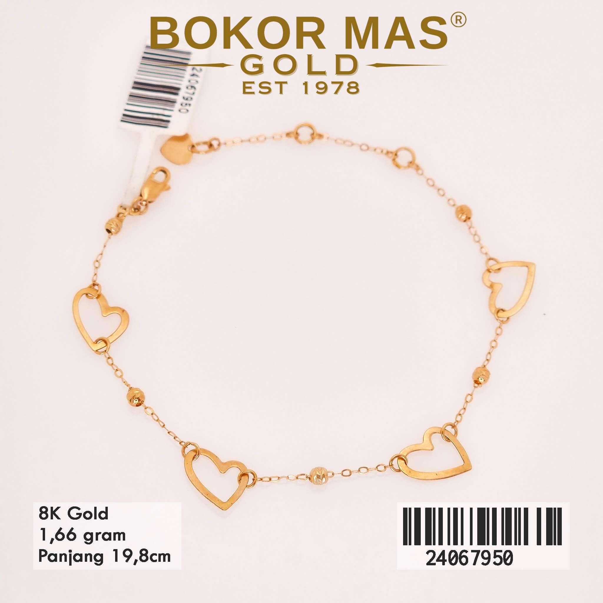 Gelang Rantai Variasi Hati - 24067950 - 8K