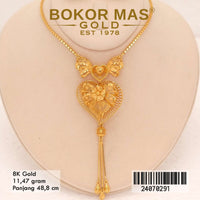 Kalung Emas Italy Santa Variasi Love Juntai Tanpa Permata - 24070291 - 9K