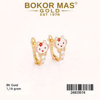 Anting Emas Klip Variasi Boneka - 24039974 - 8K
