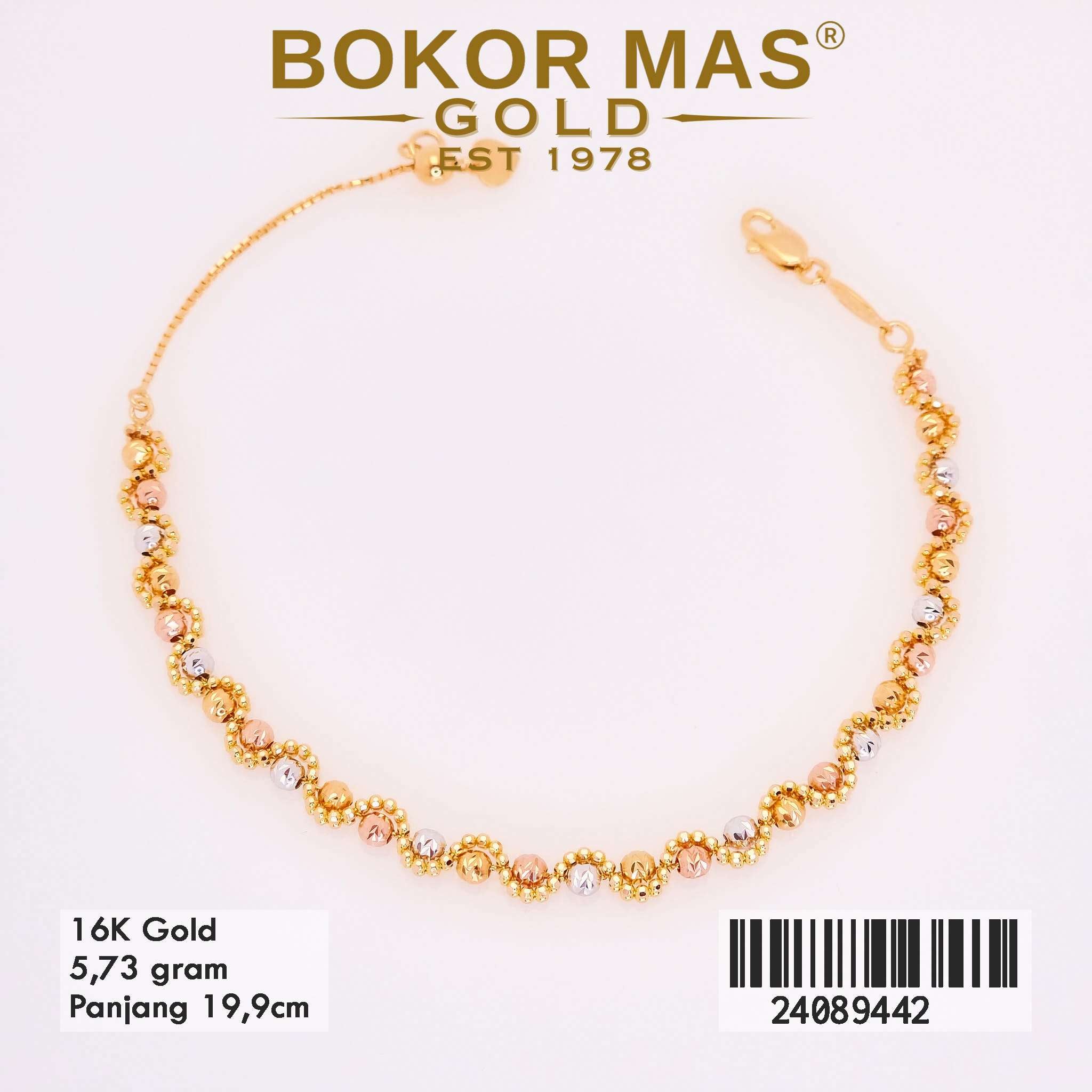 Gelang Rantai Variasi Serut Boba 3D - 24089442 - 16K