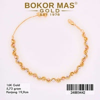Gelang Emas Rantai Variasi Serut Boba 3D - 24089442 - 16K