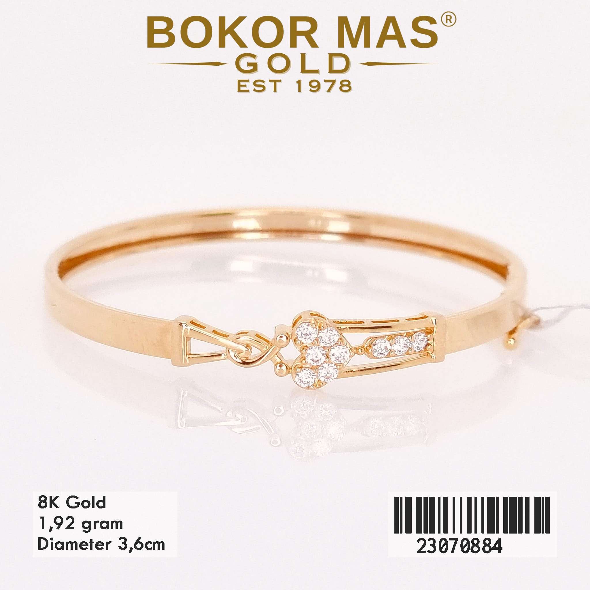 Gelang Kaku Anak Love Variasi Permata Gembok - 23070884 - 8K