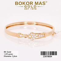 Gelang Emas Kaku Anak Love Variasi Permata Gembok - 23070884 - 8K