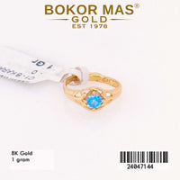 Cincin Emas Ongsrot Anak Variasi Permata Biru - 24047144 - 8K